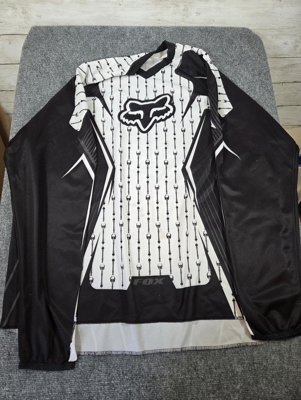 Fox Racing Motocross Jersey XXL Black White Skull Graphic Dirt Bike MT